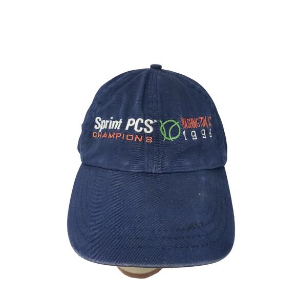Vintage 1999 Sprint PCS Champions Slideback Hat Blue Embroidered Spell Out Blue - Picture 1 of 9